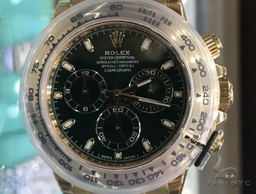 18K Yellow Gold Green Dial Daytona Rolex Watch 63901 - Image 1