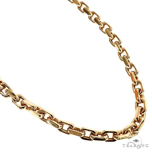 18K yellow gold anchor link chain, 24 inches long, 6.3mm width, polished finish