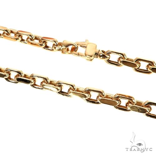 18K yellow gold anchor link chain, 24 inches long, 6.3mm width, polished finish.