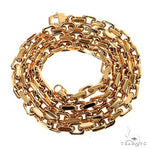 18K yellow gold anchor link chain, 24 inches long, 6.3mm width, polished finish.