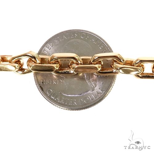 18K yellow gold anchor link chain, 24 inches long, 6.3mm width, polished finish.