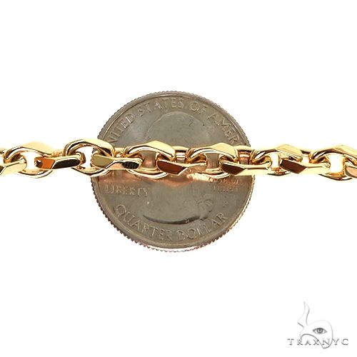 18K Yellow Gold Solid Curved Cable Link Chain 26 Inches 5.7mm   67687 - Image 4