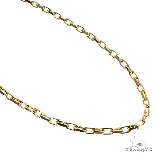 Solid 18k yellow gold cable anchor link chain, 30 inches, 4.6mm wide — flat lay close-up of oval links