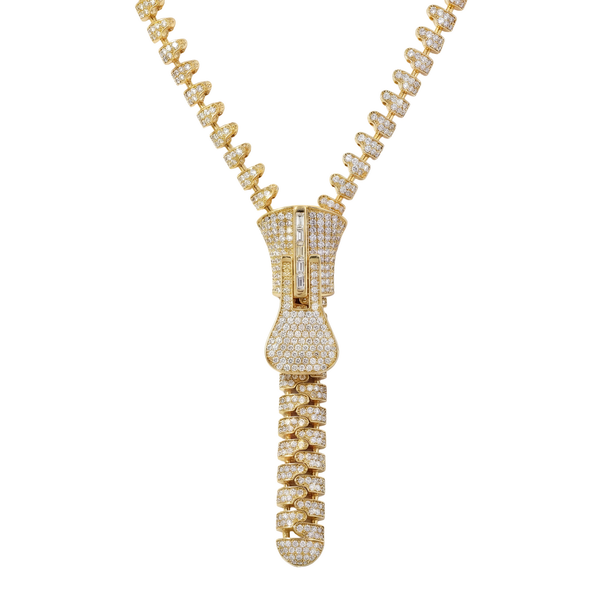18K Fancy Zipper Necklace 71314 | TraxNYC