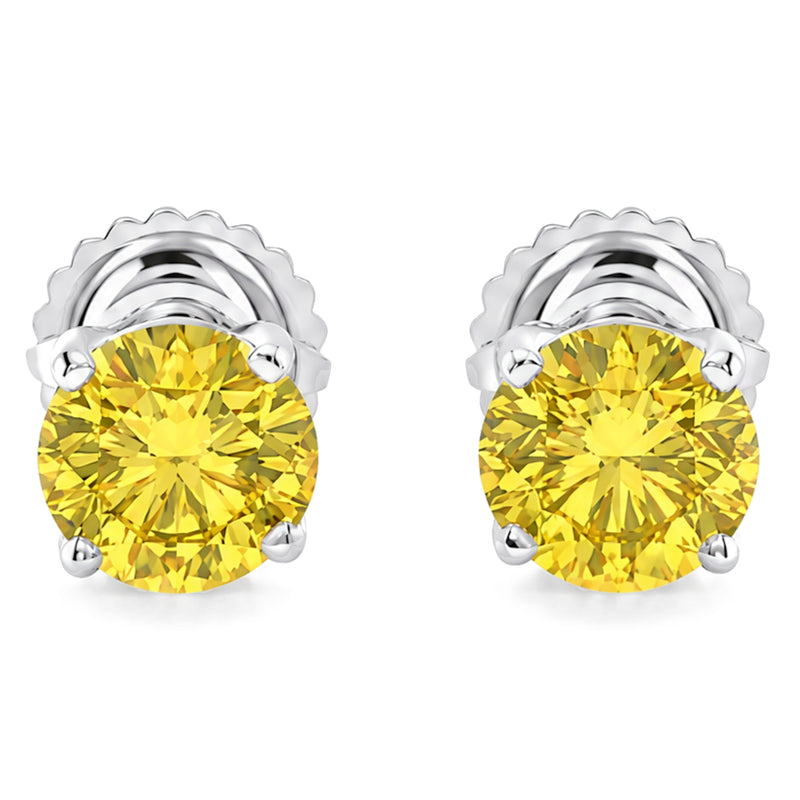 18K Gold Canary VS Studs, view 8