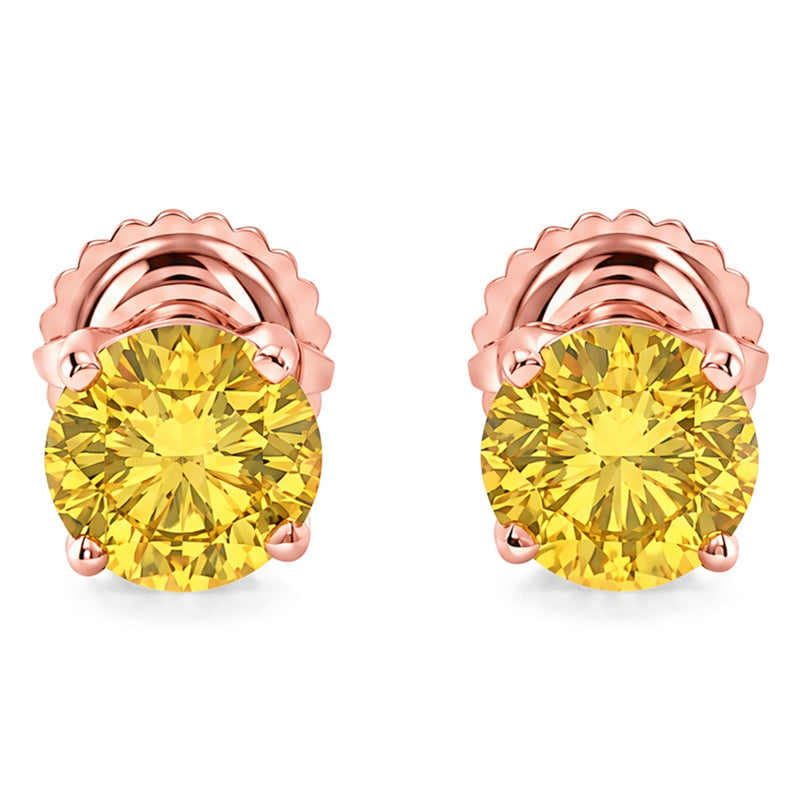 18K Gold Canary VS Studs, view 9