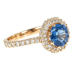 18K Gold Custom Sapphire Diamond Engagement Ring 66305