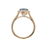 18K Gold Custom Sapphire Diamond Engagement Ring 66305