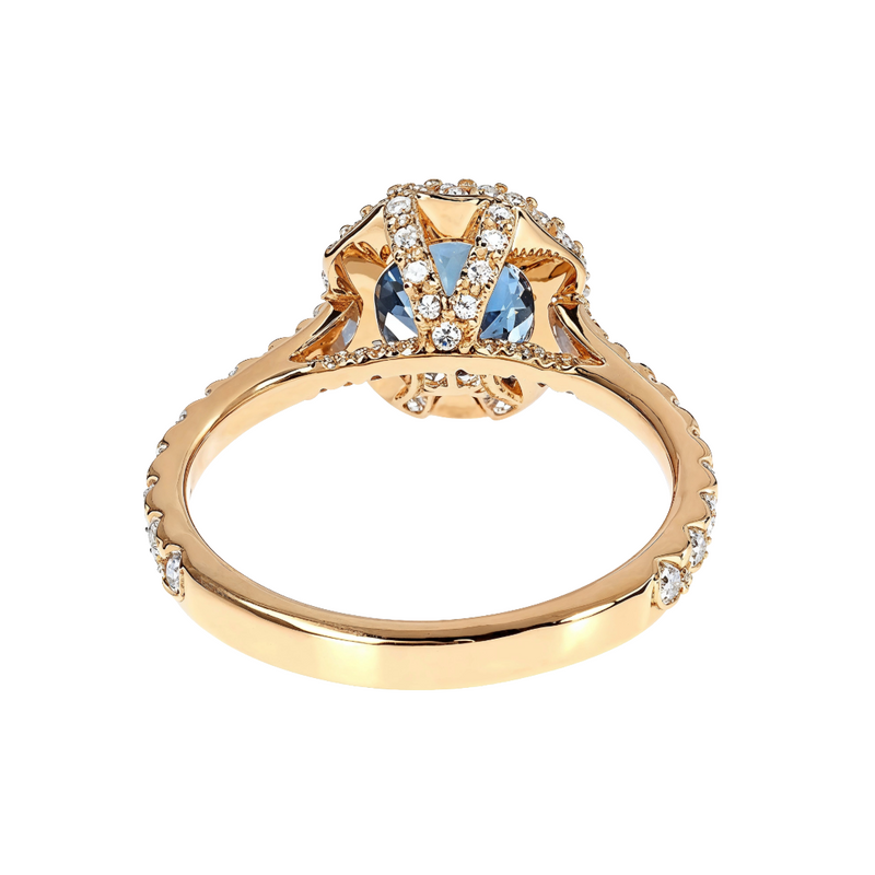 18K Gold Custom Sapphire Diamond Engagement Ring 66305