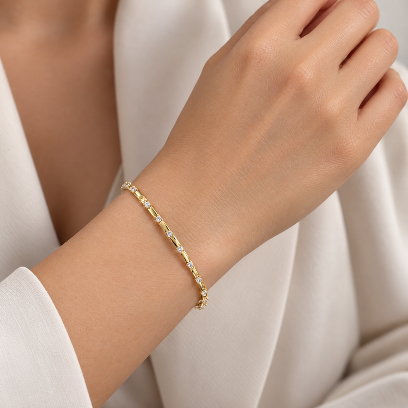 18K Gold Diamond Bracelet 71819