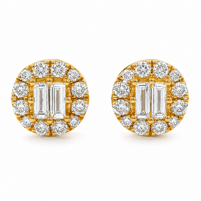 18K Gold Diamond Earrings 67020