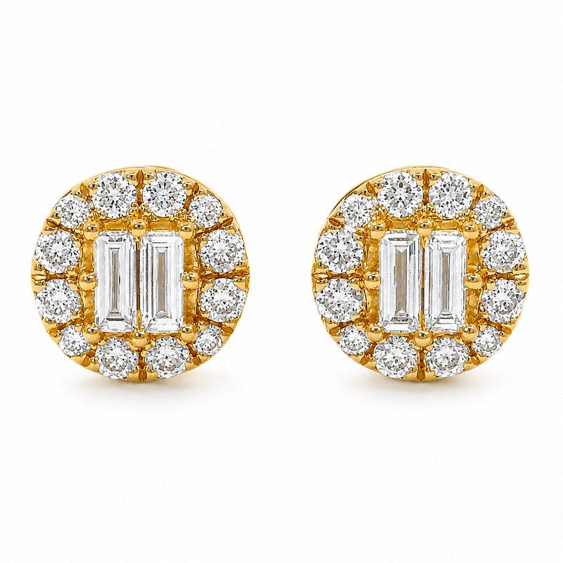 18K Gold Diamond Earrings 67020