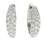 18K Gold Diamond Hoop Earrings 67298