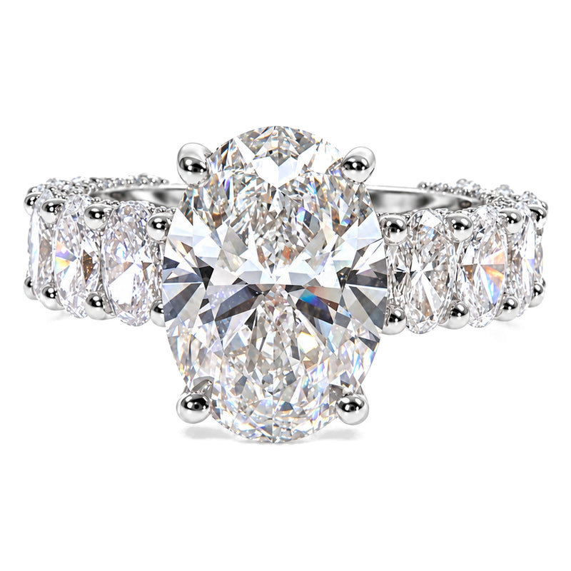 18K Gold Oval Cut Lab-Grown Diamond Engagement Ring, view 2