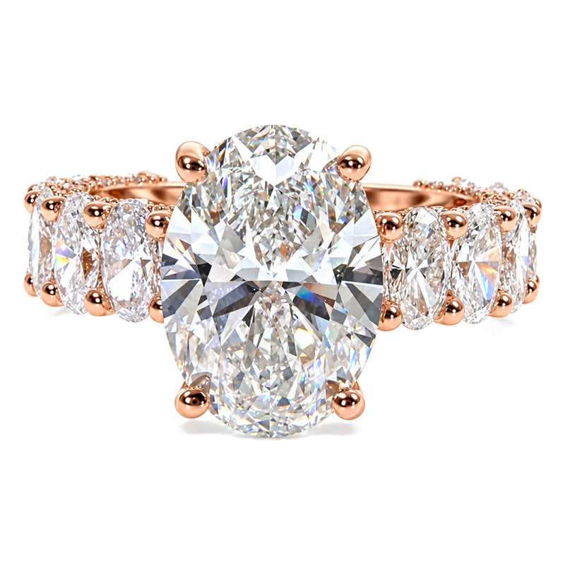 18K Gold Oval Cut Lab-Grown Diamond Engagement Ring, view 3