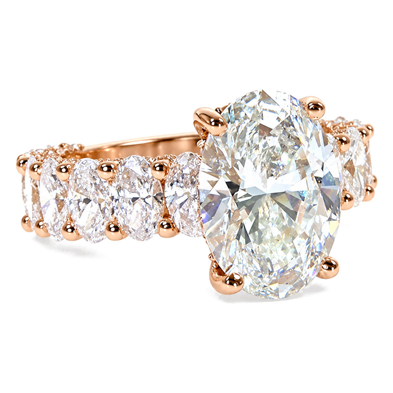 18K Gold Oval Cut Lab-Grown Diamond Engagement Ring, view 4