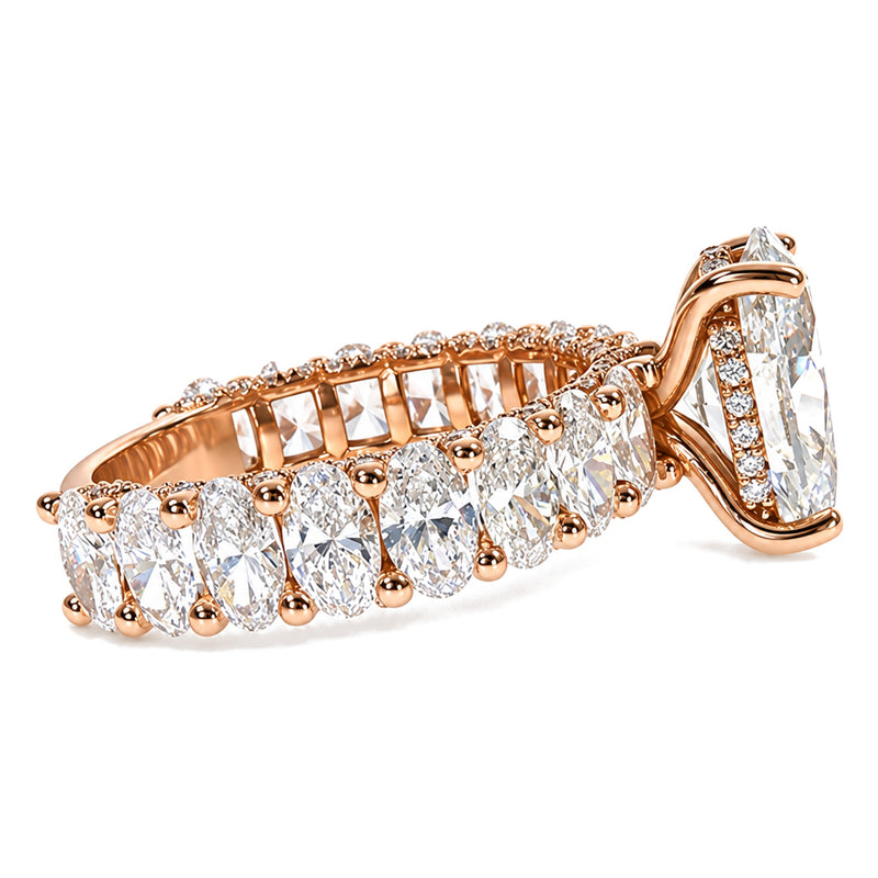 18K Gold Oval Cut Lab-Grown Diamond Engagement Ring, view 5