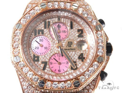 18Kt Rose Gold Full Diamond Audemars Piguet Royal Oak Offshore Watch 64069 - Image 1