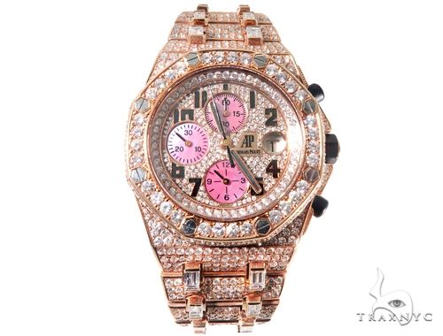 18Kt Rose Gold Full Diamond Audemars Piguet Royal Oak Offshore Watch 64069 - Image 2