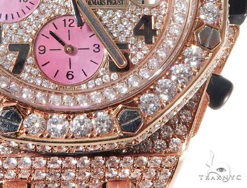 18Kt Rose Gold Full Diamond Audemars Piguet Royal Oak Offshore Watch 64069 - Image 5