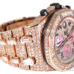 18Kt Rose Gold Full Diamond Audemars Piguet Royal Oak Offshore Watch 64069 - Image 6