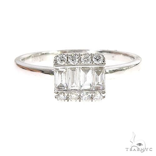 18k Gold Baguette Diamond Engagement Ring 67027 - Image 1