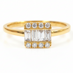 18k Gold Baguette Diamond Engagement Ring 67027