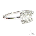 18k Gold Baguette Diamond Engagement Ring 67027 - Image 2