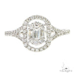 18k Gold Baguette Diamond Engagement Ring 67028 - Image 1