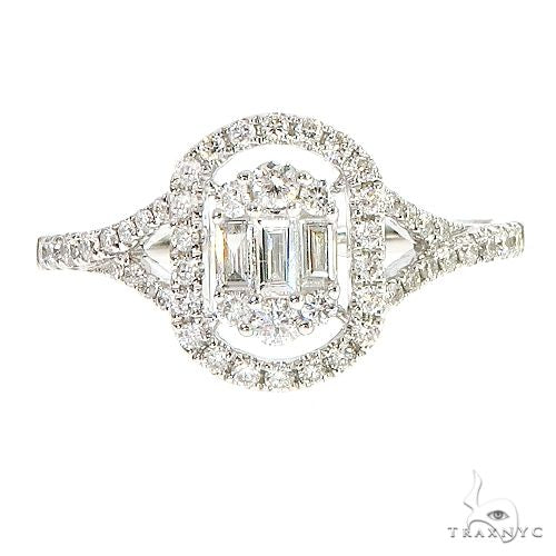 18k Gold Baguette Diamond Engagement Ring 67028 - Image 1