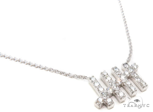 18k Gold Prong Diamond Necklace 37504 - Image 6