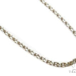 18k Solid White Gold Cable Chain 2.4mm 18 Inches 69673 - Image 1