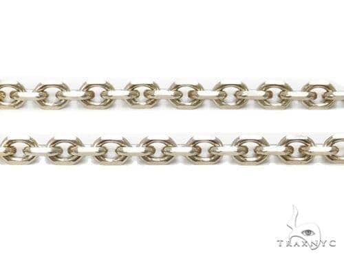 18k Solid White Gold Cable Chain 2.4mm 18 Inches 69673 | TraxNYC