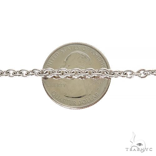 18k White Gold Thin Solid Rolo Link 2.3mm 18 inches 69679 - Image 4