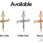 18k Gold Diamond Nail Cross Pendant 66030 - Image 7