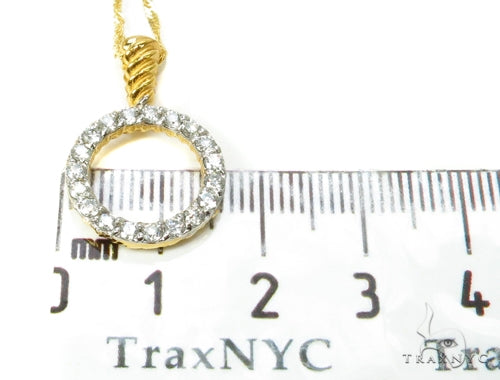 18k Yellow Gold Prong Diamond Necklace-40032 - Image 11
