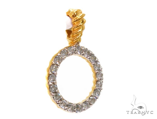 18k Yellow Gold Prong Diamond Necklace-40032 - Image 4