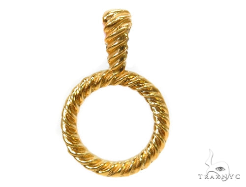 18k Yellow Gold Prong Diamond Necklace-40032 - Image 5