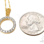 18k Yellow Gold Prong Diamond Necklace-40032 - Image 6