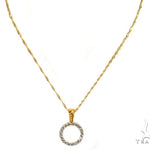 18k Yellow Gold Prong Diamond Necklace-40032 - Image 9