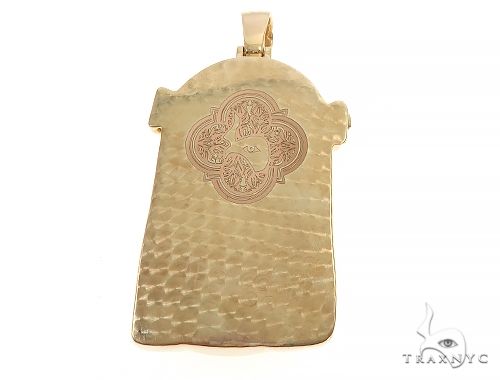 18k Yellow Gold Solid Diamond Jesus Pendant 65101 - Image 3