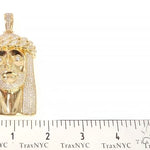 18k Yellow Gold Solid Diamond Jesus Pendant 65101 - Image 7