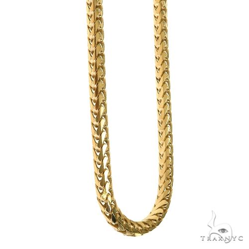 18k Yellow Gold Solid Franco Link Chain 6mm 26 Inches 70013 - Image 2