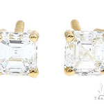 18k Yellow Gold Solitaire Diamond Studs 65007 - Image 1