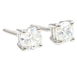 18k White Gold Solitaire Diamond Studs 65006