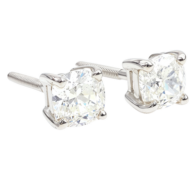 18k White Gold Solitaire Diamond Studs 65006