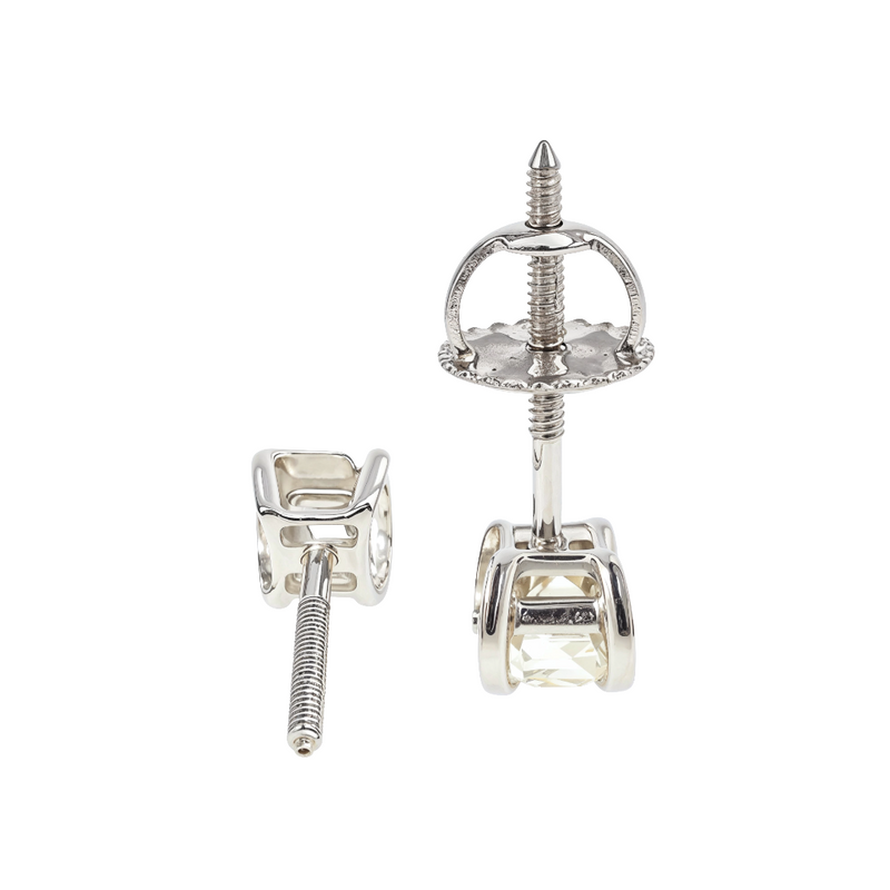 18k White Gold Solitaire Diamond Studs 65006