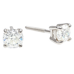 18k White Gold Solitaire Diamond Studs 65006