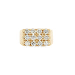 Mens Bold 12 Stone Gold Pinky Ring 19023