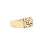 Mens Bold 12 Stone Gold Pinky Ring 19023
